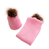 Kids Pom Pom Cap and Muffler Set