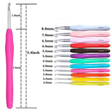 Rubber Grip Crochet Hook Set with Pouch
