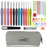 Rubber Grip Crochet Hook Set with Pouch
