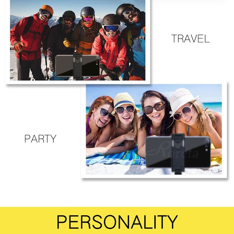 3 in 1 Wireless Bluetooth Selfie Stick Foldable Mini Tripod Expandable Monopod with Remote Control for iPhone IOS Android