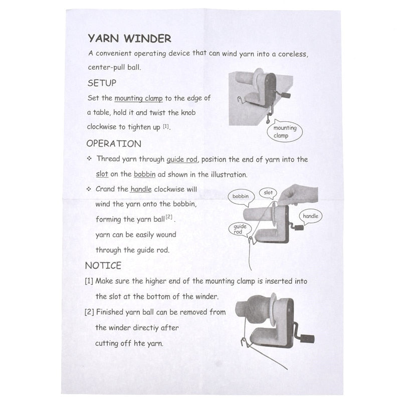 Wool Winder Woolen Yarn Fiber String Ball