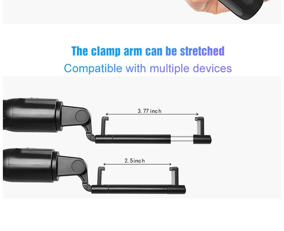 3 in 1 Wireless Bluetooth Selfie Stick Foldable Mini Tripod Expandable Monopod with Remote Control for iPhone IOS Android