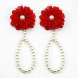 Newborn Baby Girls Flower Pearl Barefoot Sandals