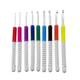 Colorful Soft Plastic Handle Alumina Crochet Hooks - 9pcs (2-6mm)