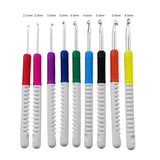 Colorful Soft Plastic Handle Alumina Crochet Hooks - 9pcs (2-6mm)