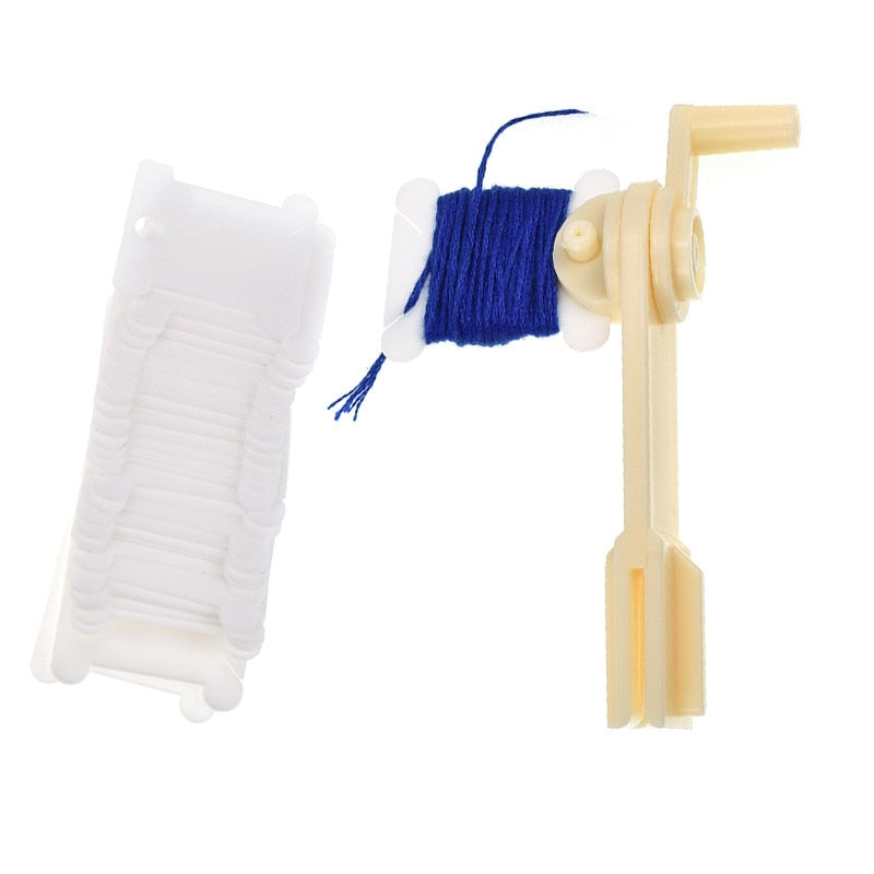 Plastic Thread Winder With 30pcs Embroidery Floss Bobbins
