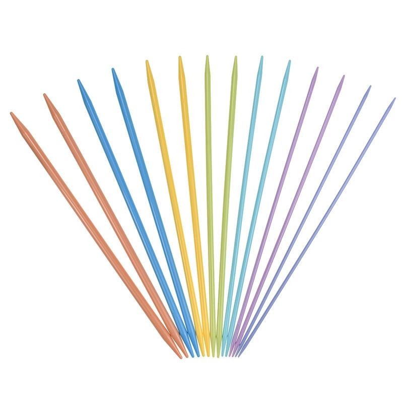 Plastic Knitting Needles Double Pointed - 7 Pairs (4.0mm-10.0mm)