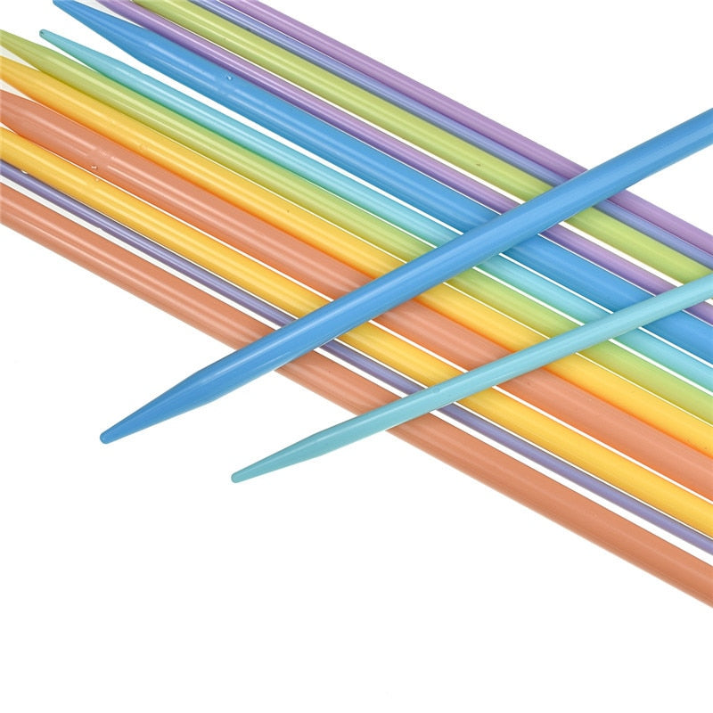 Plastic Knitting Needles Double Pointed - 7 Pairs (4.0mm-10.0mm)