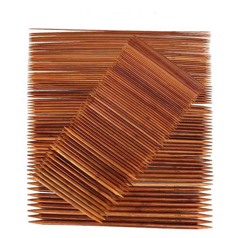Carbonized Bamboo Double Pointed Knitting Needles Set - 75pcs/ 15 Size (2.0mm-10.0mm)