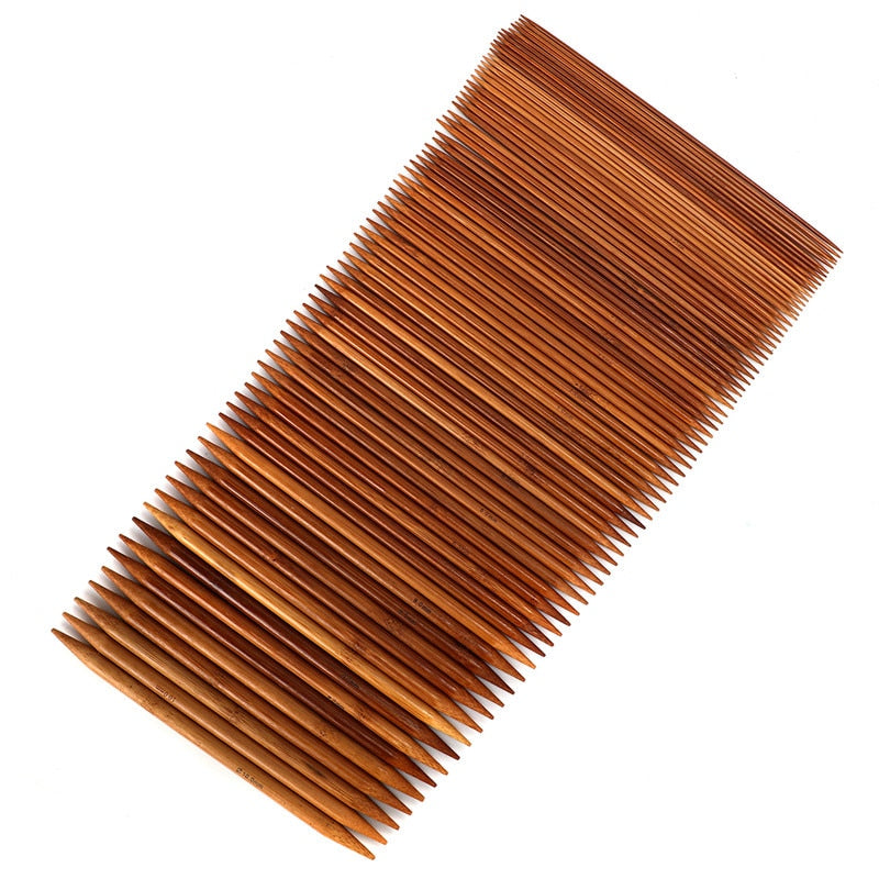 Carbonized Bamboo Double Pointed Knitting Needles Set - 75pcs/ 15 Size (2.0mm-10.0mm)