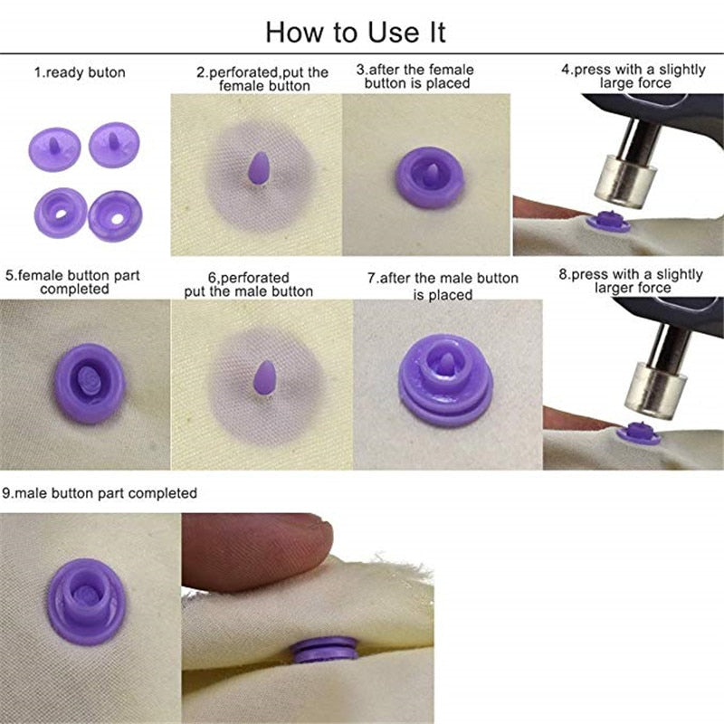360Pcs Snaps Buttons With Pliers