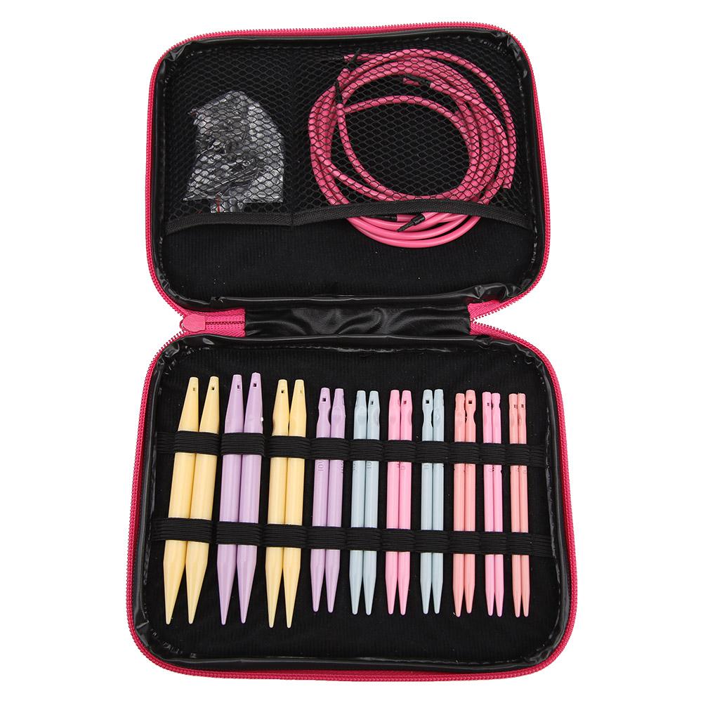 Plastic Interchangeable Circular Knitting Needles Set - 10 Pairs