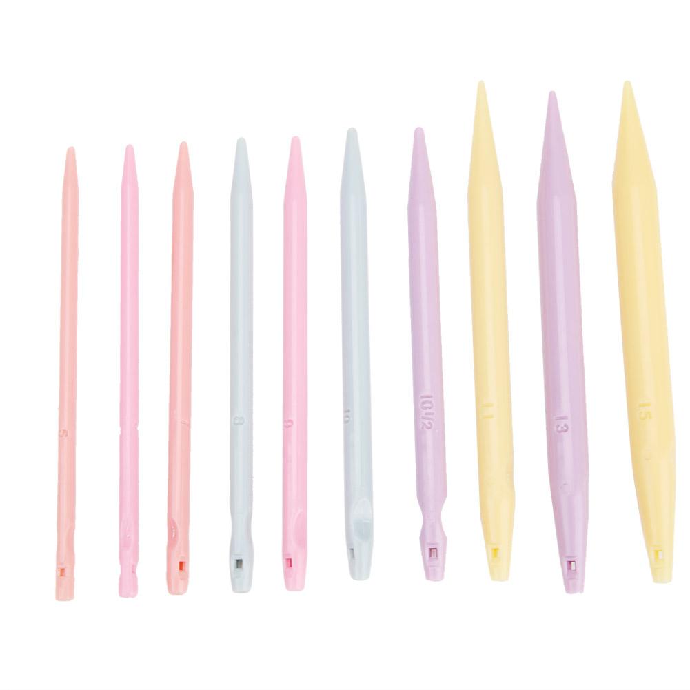 Plastic Interchangeable Circular Knitting Needles Set - 10 Pairs