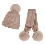 Kids Pom Pom Cap and Muffler Set