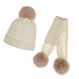 Kids Pom Pom Cap and Muffler Set