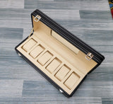 PU Leather Premium Watch Storage Box - 6 Slot CREAM