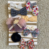 Super Soft Elastic Bow Headband Set (10pcs)