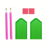4-Pack Floral Diamond Painting Kit | 20×20cm | Full Round Drills | 5D DIY Wall Art for Adults & Beginners