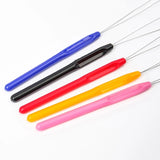 Long Needle Threader For Punch Needles Hair Extension Tool Micro Ring Bead Pulling Hoop Loop Feather