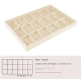 Flannelette Jewelry Storage Box Tray Earring Ring Bracelet Organize - Beige