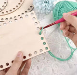 Wooden Bottom Crochet Basket Base, Square Woven Basket Bottom with Pre Drilled Holes - 20cm/8inch