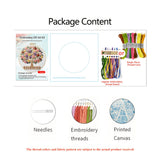 Beginner Embroidery Kit - Floral Branch Design | Thread, Needles, Frame & Pattern Included