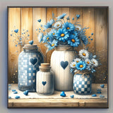 4-Pack Floral Diamond Painting Kit | 20×20cm | Full Round Drills | 5D DIY Wall Art for Adults & Beginners
