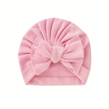 4-Pack Infant Turban Hats, Cotton Stretch Headbands with Bowknots