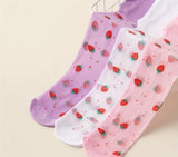 Pre-Order 3 pairs of Strawberry Pattern Mesh Stocking