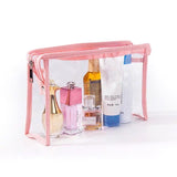 3 pcs Transparent Cosmetic Organizer Beauty Bags