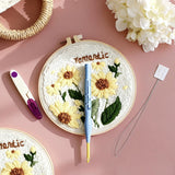 Embroidery Punch Needle Kit with Adjustable Punch Needle Tool and Threader, Embroidery Punch Needle for Beginners