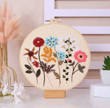 Beginner Flower Embroidery Kit DIY with Stand