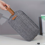 Men's Canvas Double Zipper Travel Toiletry Bag