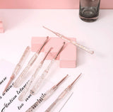 Glitter Resin Crochet Hook Set, Ergonomic Transparent Handle Knitting Needles, Multi-Size Metal Crochet Hooks