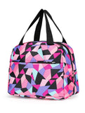 Girls Geometric Pattern Functional Bagpack with Pencil and Lunch Box (3 in 1)