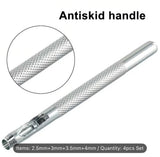 Metal Manual Hole Punch, Silvery Round Hole Pattern Belt Punch (4 Size)