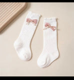 Pearl Bow Long Socks