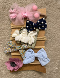 Super Soft Elastic Bow Headband Set (6pcs)
