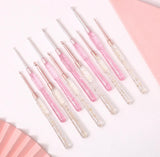 Glitter Resin Crochet Hook Set, Ergonomic Transparent Handle Knitting Needles, Multi-Size Metal Crochet Hooks