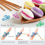 Adjustable Crochet Loop Rings - Metal Yarn Guide for Faster Knitting, Ideal for Scarves, Hats &amp; Blankets, Top Needle Ring