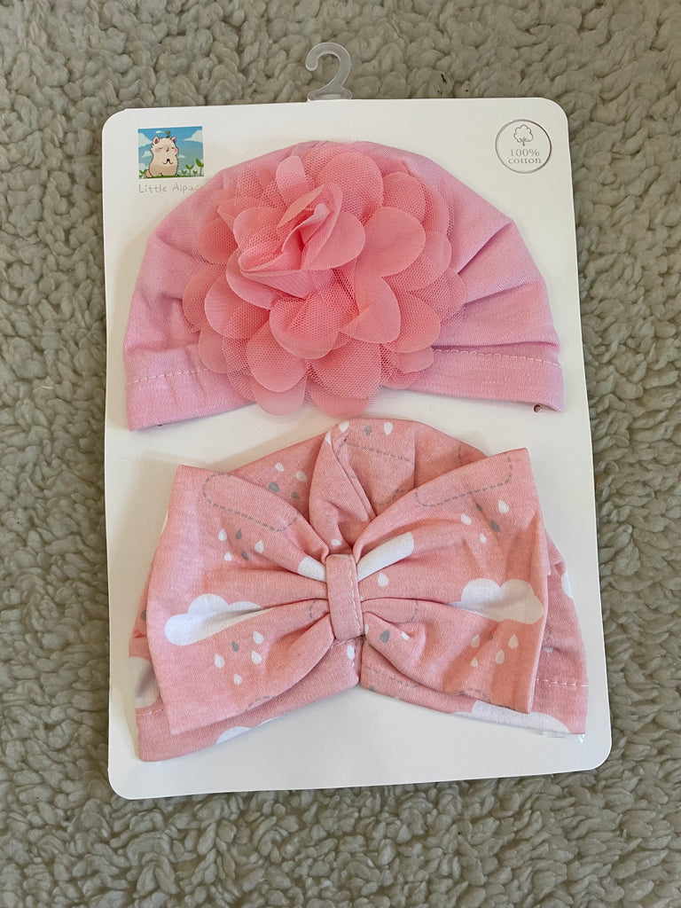 Cotton Bow Knot Caps (Pack of 2)