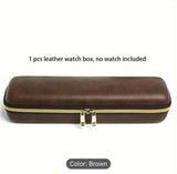 PU Leather Watch Box - 5 Slot Hard-Shell Watch Travel Case With Antimove Watch Pillow