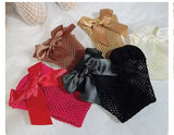 Kids Bow Fishnet Socks