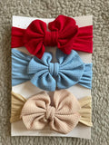 Baby Fabric Big Bow Headband Set