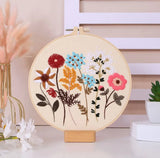 Beginner Flower Embroidery Kit DIY with Stand