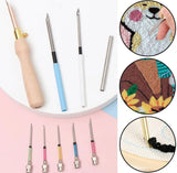 11Pcs Punch Needle Embroidery Kit Wooden Yarn Embroidery Pen