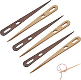 Handcrafted Wooden Darning Needles Set (2pc) – Natural Beech & Walnut Yarn Needles for Knitting & Weaving