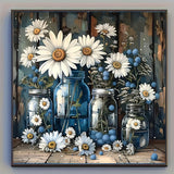 4-Pack Floral Diamond Painting Kit | 20×20cm | Full Round Drills | 5D DIY Wall Art for Adults & Beginners