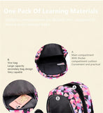 Girls Geometric Pattern Functional Bagpack with Pencil and Lunch Box (3 in 1)