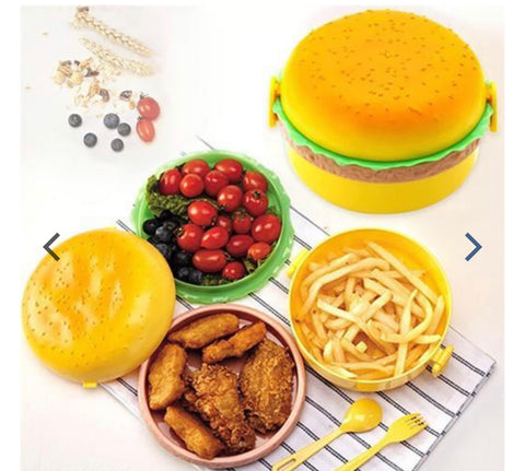 3 Layer Burger Round Lunch Box